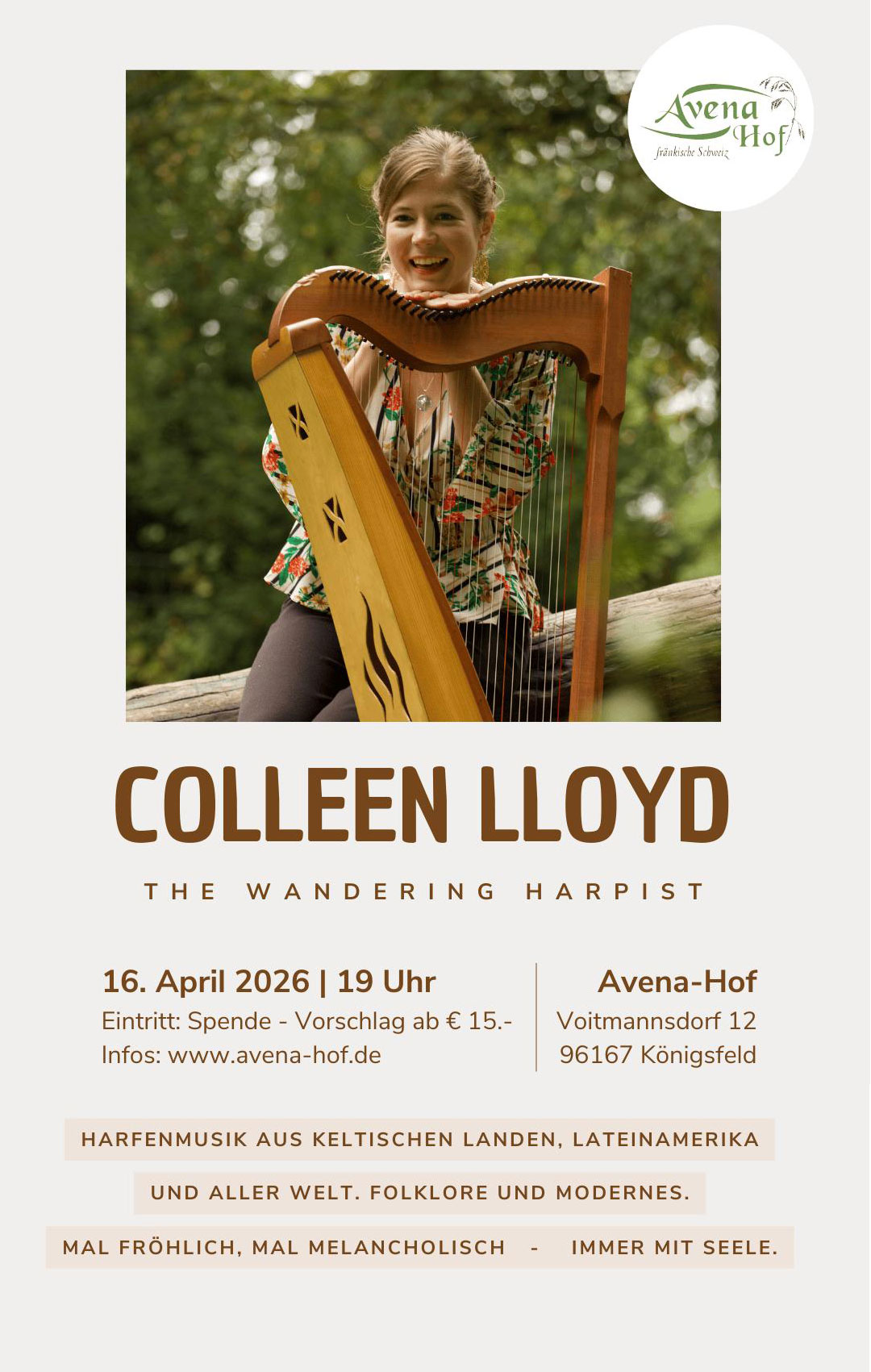 Konzert mit Colleen Lloyd am Avena-Hof